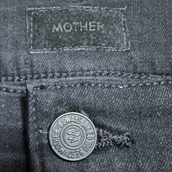 MOTHER The Hustler Ankle Fray Jeans in Not Guilty Black Size 28 Casual High Rise - Picture 4 of 11